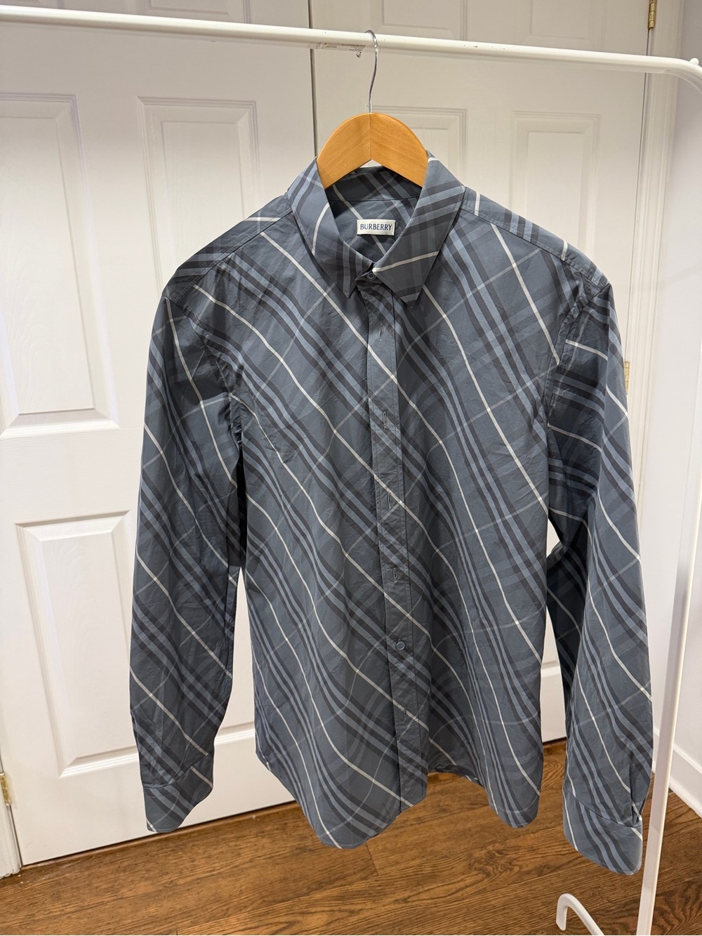Burberry Men's Pilot blue Plaid Button-Down Shirt